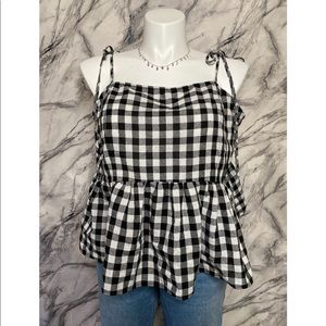 Buffalo check half crop top
